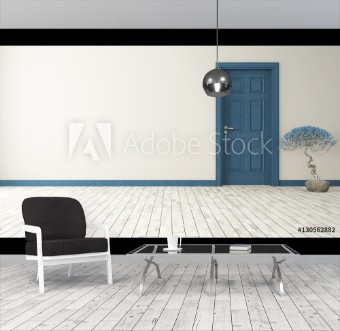 Picture of Dark blue door with wall